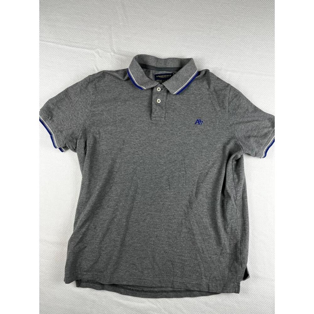 Aeropostale Youth Boys XL Gray Polo Shirt Short Sleeve Casual EUC